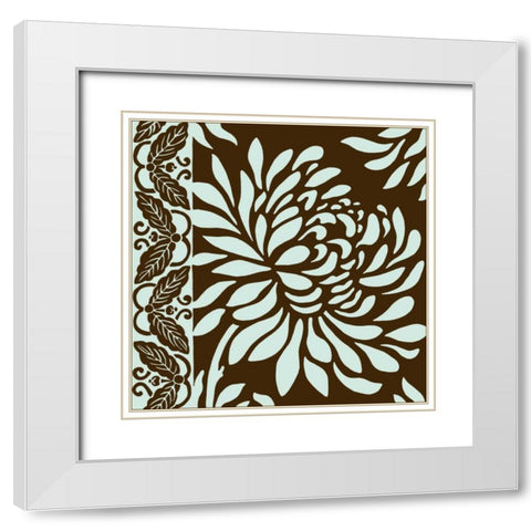 Medium Striking Chrysanthemums II  White Modern Wood Framed Art Print with Double Matting by Slocum, Nancy