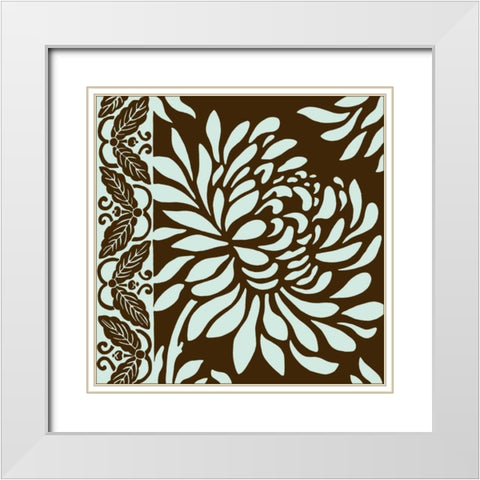 Medium Striking Chrysanthemums II  White Modern Wood Framed Art Print with Double Matting by Slocum, Nancy