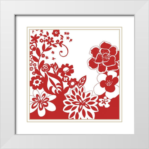 Vibrant Tokyo Garden V White Modern Wood Framed Art Print with Double Matting by Zarris, Chariklia