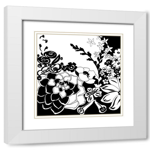 Tokyo Garden III White Modern Wood Framed Art Print with Double Matting by Zarris, Chariklia