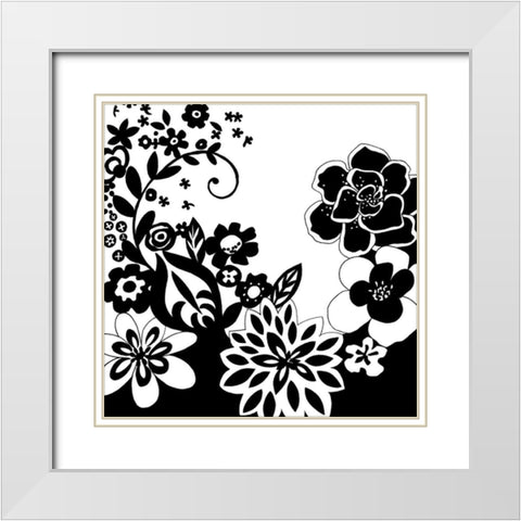 Tokyo Garden V White Modern Wood Framed Art Print with Double Matting by Zarris, Chariklia