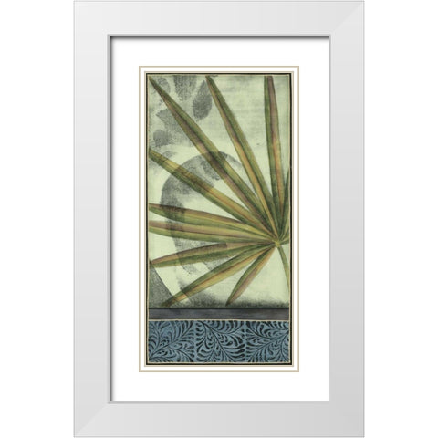 Small Sophisticated Palm I White Modern Wood Framed Art Print with Double Matting by Goldberger, Jennifer