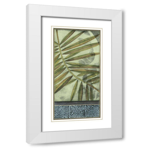 Small Sophisticated Palm II White Modern Wood Framed Art Print with Double Matting by Goldberger, Jennifer