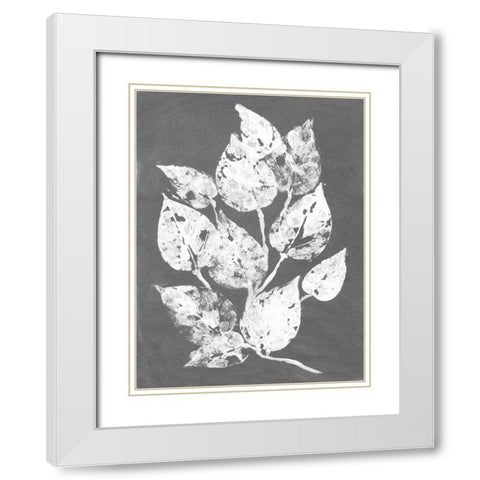 Frosty Philodendron I White Modern Wood Framed Art Print with Double Matting by Ludwig, Alicia