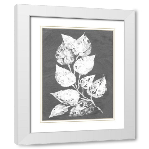 Frosty Philodendron II White Modern Wood Framed Art Print with Double Matting by Ludwig, Alicia
