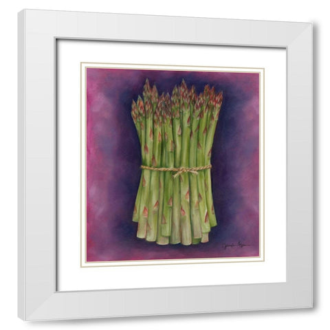 Asparagus White Modern Wood Framed Art Print with Double Matting by Goldberger, Jennifer