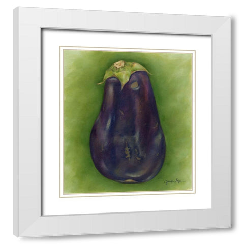 Eggplant White Modern Wood Framed Art Print with Double Matting by Goldberger, Jennifer