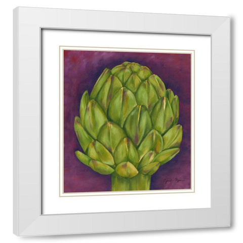 Artichoke White Modern Wood Framed Art Print with Double Matting by Goldberger, Jennifer