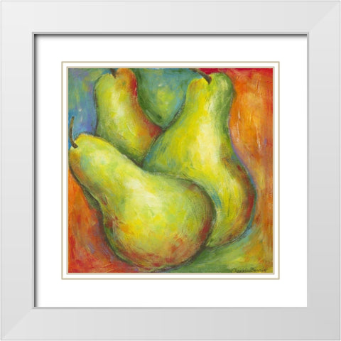 Abstract Fruits I White Modern Wood Framed Art Print with Double Matting by Zarris, Chariklia