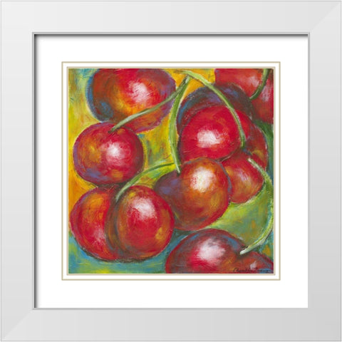 Abstract Fruits III White Modern Wood Framed Art Print with Double Matting by Zarris, Chariklia