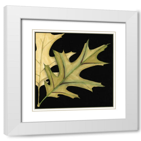 Small Tandem Leaves III White Modern Wood Framed Art Print with Double Matting by Goldberger, Jennifer