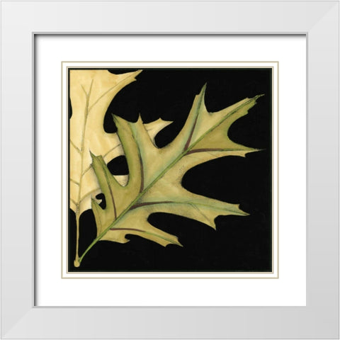 Small Tandem Leaves III White Modern Wood Framed Art Print with Double Matting by Goldberger, Jennifer