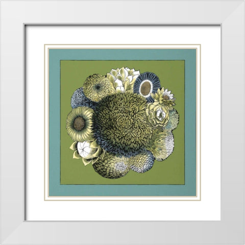 Small Celadon Bouquet I White Modern Wood Framed Art Print with Double Matting by Zarris, Chariklia