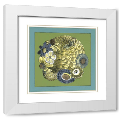 Small Celadon Bouquet II White Modern Wood Framed Art Print with Double Matting by Zarris, Chariklia