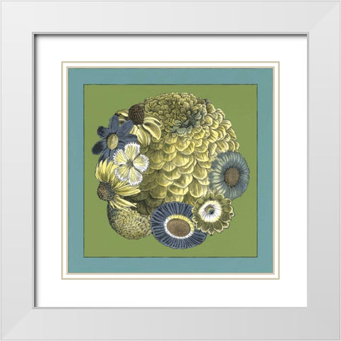 Small Celadon Bouquet II White Modern Wood Framed Art Print with Double Matting by Zarris, Chariklia