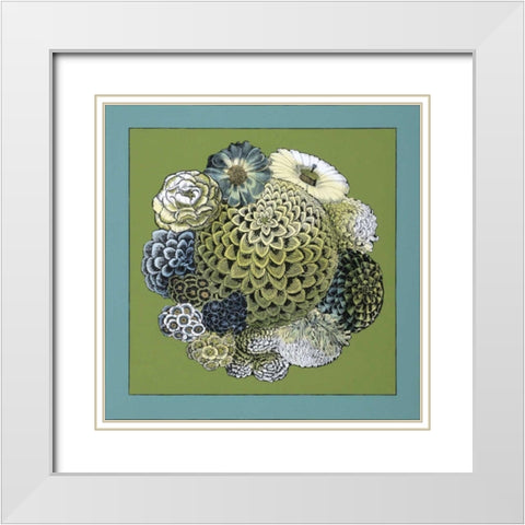 Small Celadon Bouquet III White Modern Wood Framed Art Print with Double Matting by Zarris, Chariklia