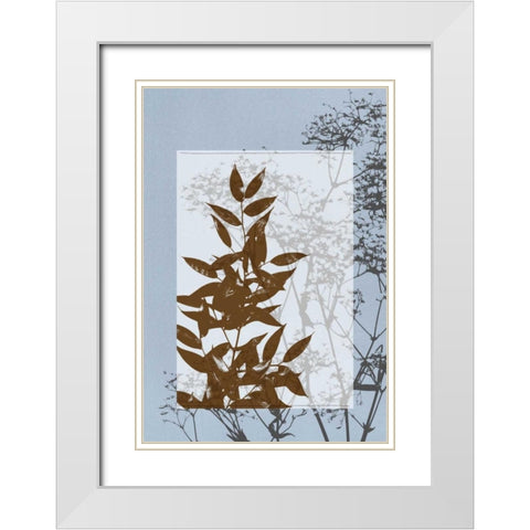 Small Translucent Wildflowers V White Modern Wood Framed Art Print with Double Matting by Goldberger, Jennifer