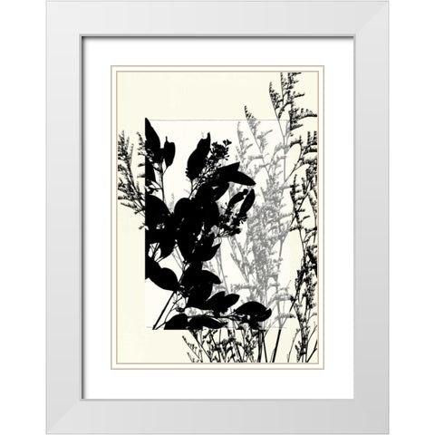 Small Translucent Wildflowers IX White Modern Wood Framed Art Print with Double Matting by Goldberger, Jennifer