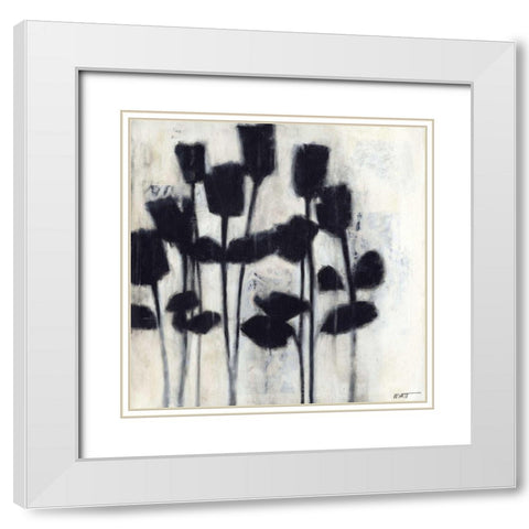 Small Roses II White Modern Wood Framed Art Print with Double Matting by Wyatt Jr., Norman