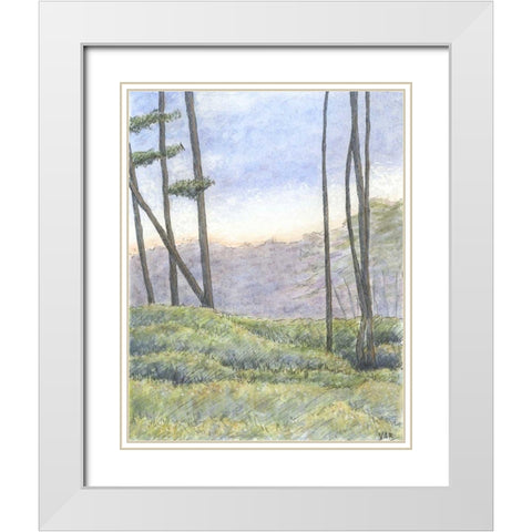 Tranquil Horizon II White Modern Wood Framed Art Print with Double Matting by Roper, Virginia A.