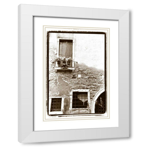 Balcony Flowers White Modern Wood Framed Art Print with Double Matting by DeNardo, Laura