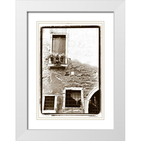 Balcony Flowers White Modern Wood Framed Art Print with Double Matting by DeNardo, Laura