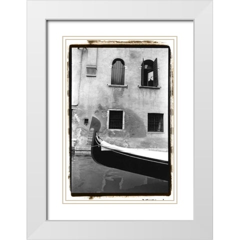 Graceful Gondola White Modern Wood Framed Art Print with Double Matting by DeNardo, Laura