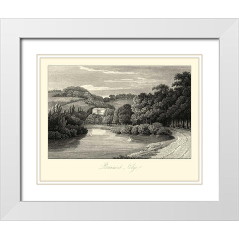 View of Beaumont Lodge White Modern Wood Framed Art Print with Double Matting by Hakewill, James