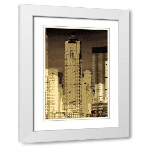 Nightline II White Modern Wood Framed Art Print with Double Matting by Burghardt, James