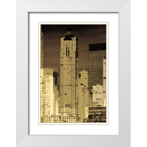 Nightline II White Modern Wood Framed Art Print with Double Matting by Burghardt, James