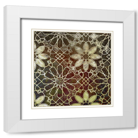 Mystic Tiles II White Modern Wood Framed Art Print with Double Matting by Burghardt, James