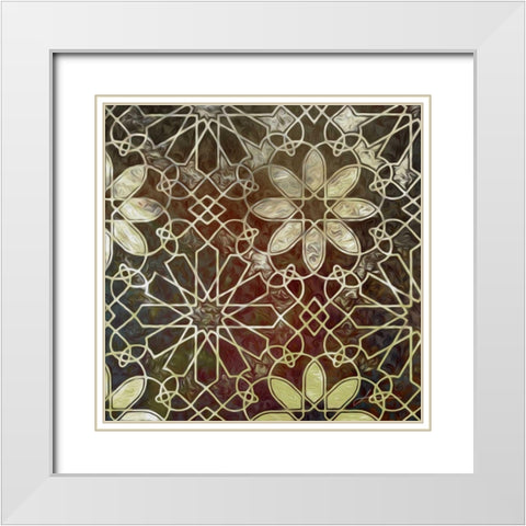 Mystic Tiles II White Modern Wood Framed Art Print with Double Matting by Burghardt, James