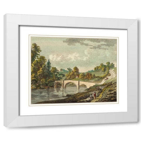 Bridge near Clerk Castle White Modern Wood Framed Art Print with Double Matting by Sandby, P.
