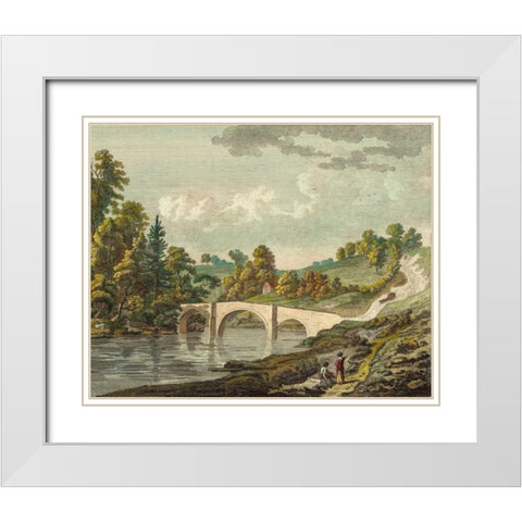 Bridge near Clerk Castle White Modern Wood Framed Art Print with Double Matting by Sandby, P.