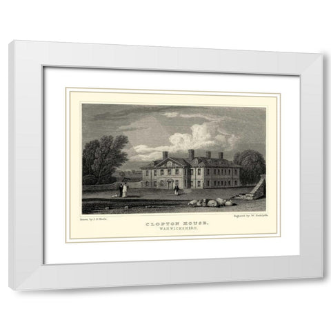 Clopton Hall White Modern Wood Framed Art Print with Double Matting by Neale, J.P.