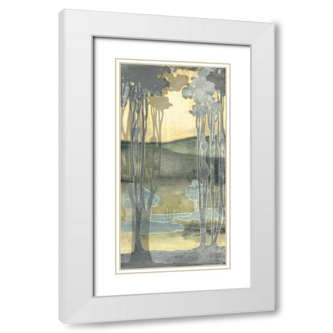 Small Nouveau Landscape I White Modern Wood Framed Art Print with Double Matting by Goldberger, Jennifer