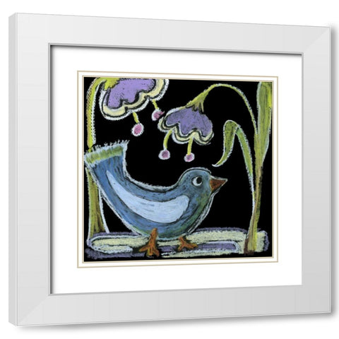 Flower Song I White Modern Wood Framed Art Print with Double Matting by Choate, Lisa