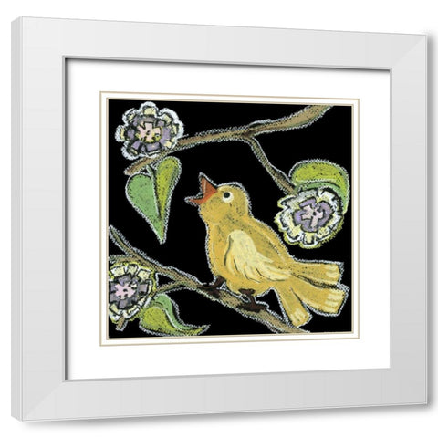 Flower Song II White Modern Wood Framed Art Print with Double Matting by Choate, Lisa