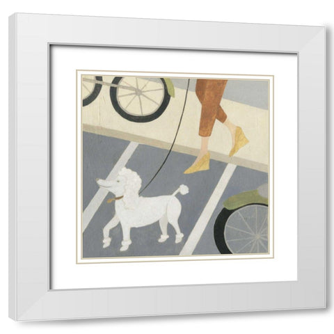 City Dogs II White Modern Wood Framed Art Print with Double Matting by Meagher, Megan