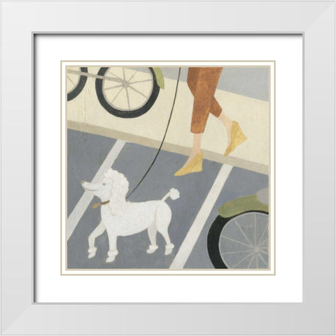 City Dogs II White Modern Wood Framed Art Print with Double Matting by Meagher, Megan