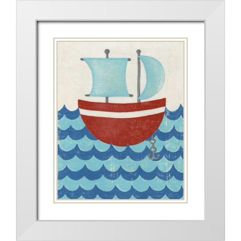 Trumans Voyage I White Modern Wood Framed Art Print with Double Matting by Zarris, Chariklia