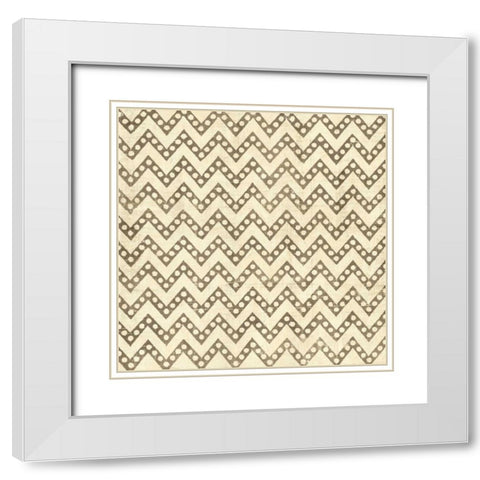 Ethnic Motif IX White Modern Wood Framed Art Print with Double Matting by Vision Studio