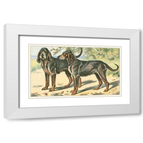 Mans Best Friend XI White Modern Wood Framed Art Print with Double Matting by Unknown