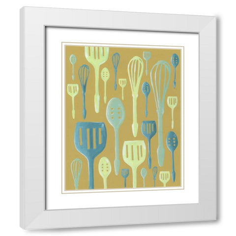 Spring Cutlery I White Modern Wood Framed Art Print with Double Matting by Lam, Vanna