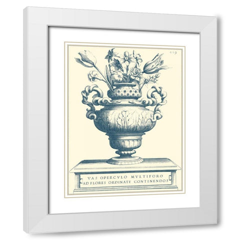 Tulipiere II White Modern Wood Framed Art Print with Double Matting by Vision Studio
