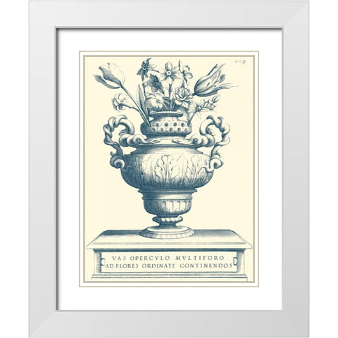 Tulipiere II White Modern Wood Framed Art Print with Double Matting by Vision Studio