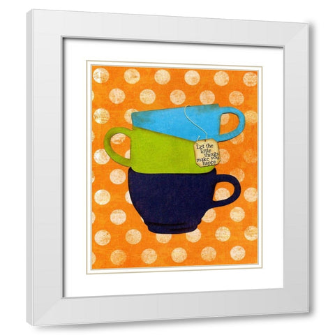 The Little Things White Modern Wood Framed Art Print with Double Matting by DeDonato, Jennifer