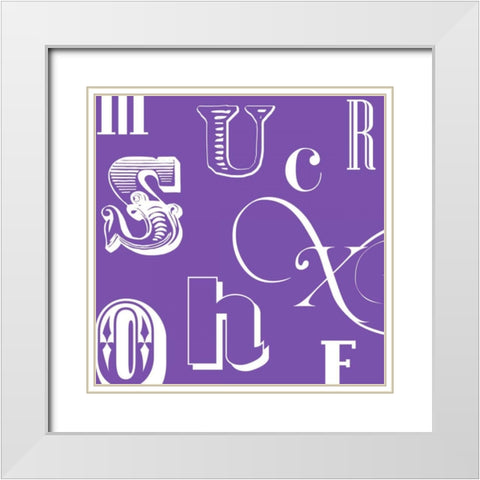 Fun With Letters III White Modern Wood Framed Art Print with Double Matting by Vision Studio