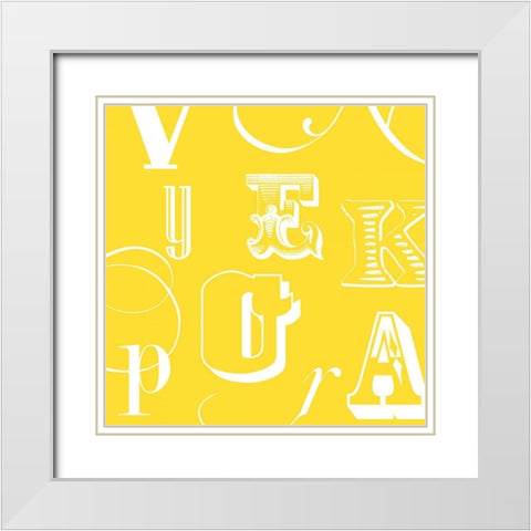 Fun With Letters IV White Modern Wood Framed Art Print with Double Matting by Vision Studio