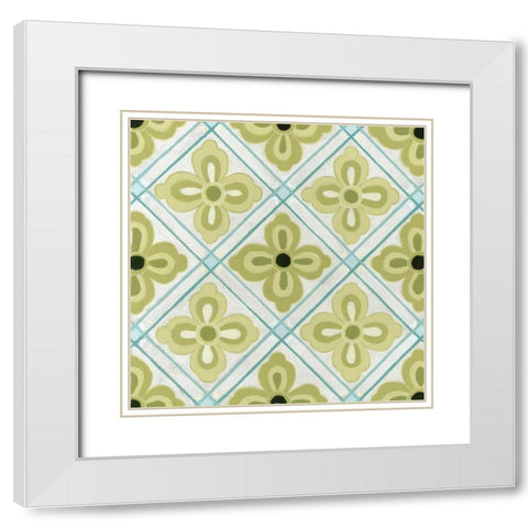 Cottage Patterns I White Modern Wood Framed Art Print with Double Matting by Vess, June Erica
